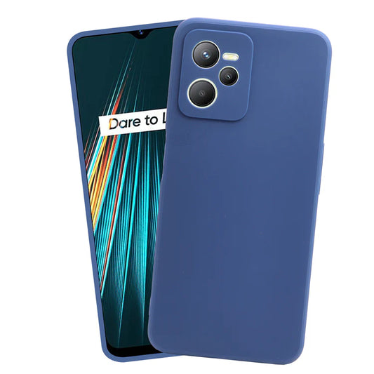 VAKIBO Matte 1.5 MM Thick With Camera Protection Blue Coloured Soft TPU Rubber Back Cover Case Suitable for Realme Narzo 50A Prime