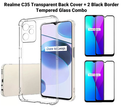 VAKIBO Super Premium Soft TPU Transparent Case With Dustplug,Side Grip,Corner Protection,lanyard Cuts,Camera Protection Suitable for Realme C35