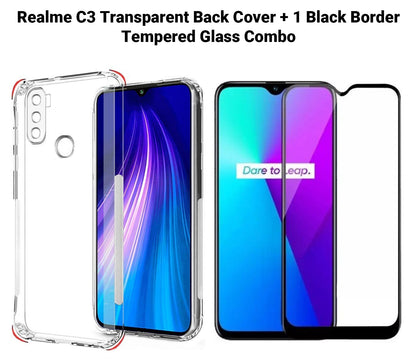 VAKIBO Super Premium Soft TPU Transparent Case With Dustplug,Side Grip,Corner Protection,lanyard Cuts,Camera Protection Suitable for Realme C3