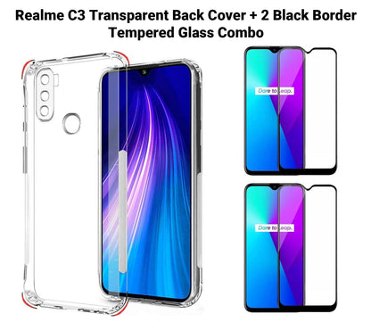 VAKIBO Super Premium Soft TPU Transparent Case With Dustplug,Side Grip,Corner Protection,lanyard Cuts,Camera Protection Suitable for Realme C3