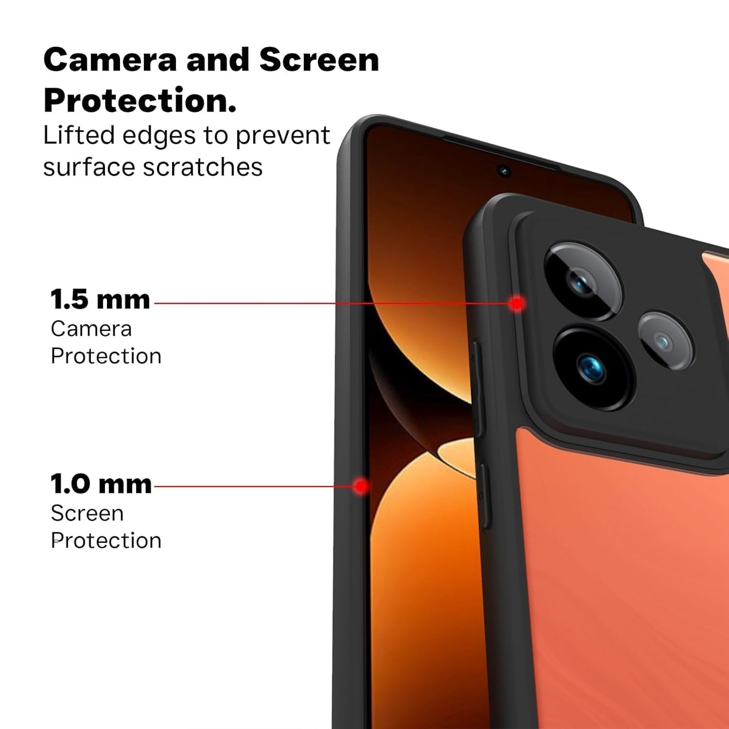 VAKIBO Best Selling Black and Transparent Coloured Made With Soft TPU and Acrylic Back Cover Case With 4 Corner and Camera Protection Suitable for Realme GT 7T