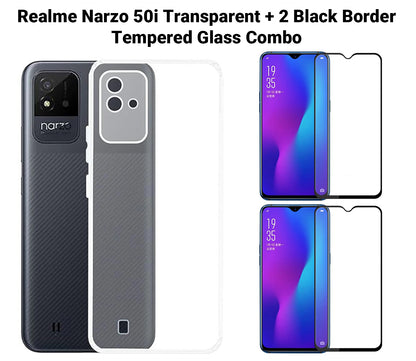 VAKIBO Super Premium Soft TPU Transparent Case With Dustplug,Side Grip,Corner Protection,lanyard Cuts,Camera Protection Suitable for Realme Narzo 50i