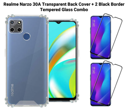 VAKIBO Super Premium Soft TPU Transparent Case With Dustplug,Side Grip,Corner Protection,lanyard Cuts,Camera Protection Suitable for Realme Narzo 30A