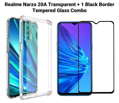 VAKIBO Super Premium Soft TPU Transparent Case With Dustplug,Side Grip,Corner Protection,lanyard Cuts,Camera Protection Suitable for Realme Narzo 20A
