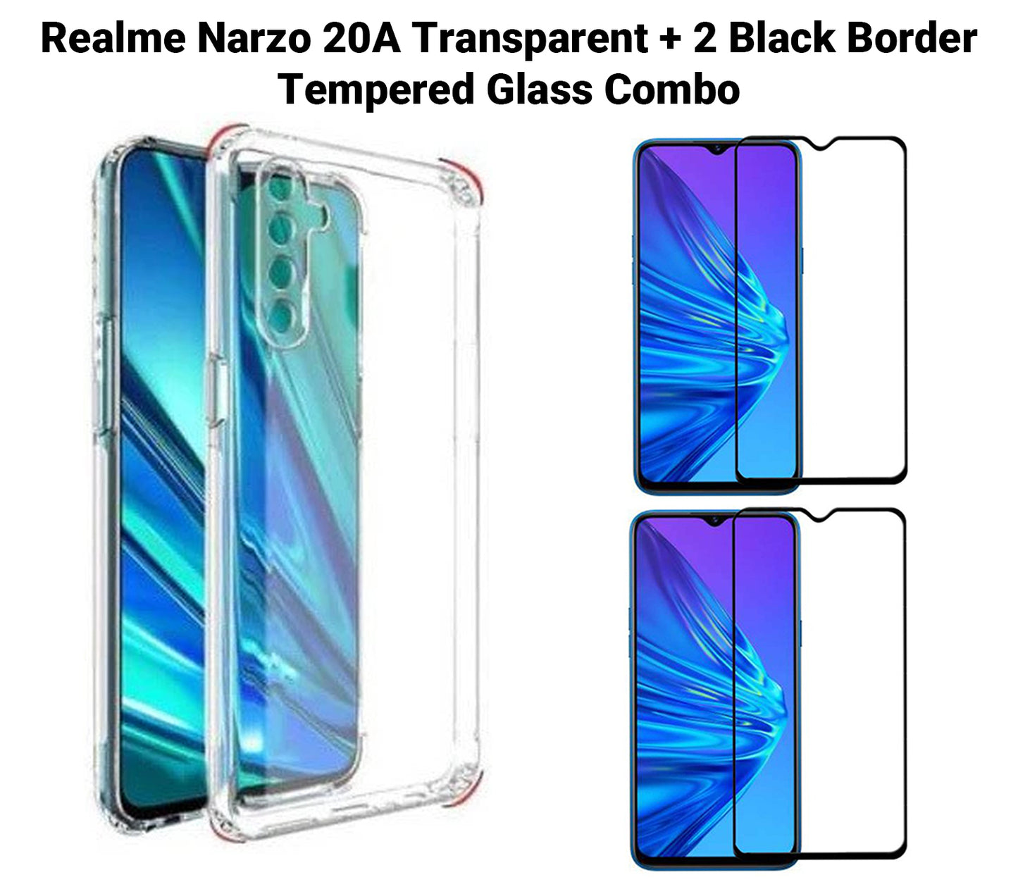 VAKIBO Super Premium Soft TPU Transparent Case With Dustplug,Side Grip,Corner Protection,lanyard Cuts,Camera Protection Suitable for Realme Narzo 20A