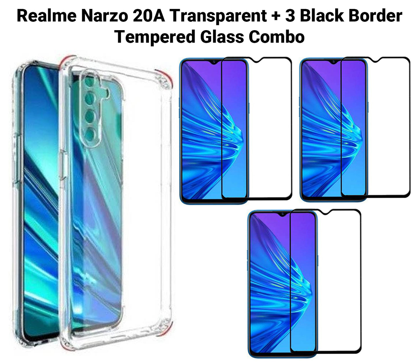 VAKIBO Super Premium Soft TPU Transparent Case With Dustplug,Side Grip,Corner Protection,lanyard Cuts,Camera Protection Suitable for Realme Narzo 20A
