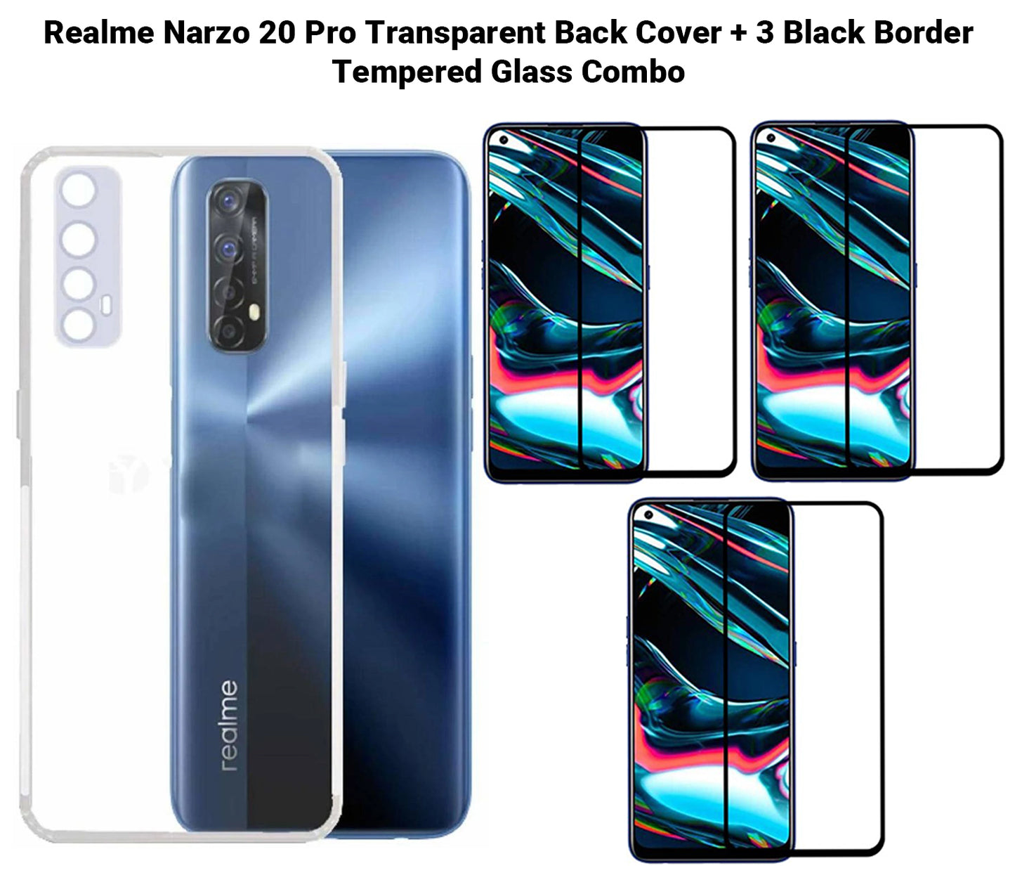 VAKIBO Super Premium Soft TPU Transparent Case With Dustplug,Side Grip,Corner Protection,lanyard Cuts,Camera Protection Suitable for Realme Narzo 20 Pro