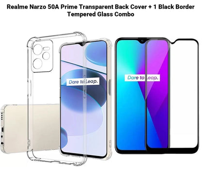 VAKIBO Super Premium Soft TPU Transparent Case With Dustplug,Side Grip,Corner Protection,lanyard Cuts,Camera Protection Suitable for Realme Narzo 50A Prime