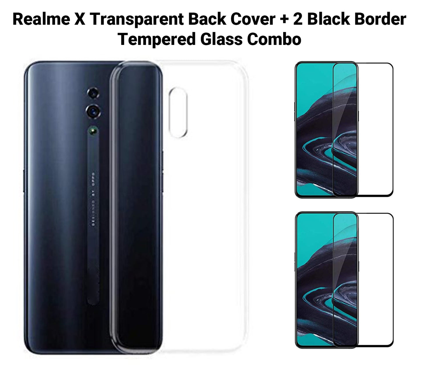 VAKIBO Super Premium Soft TPU Transparent Case With Dustplug,Side Grip,Corner Protection,lanyard Cuts,Camera Protection Suitable for Realme X