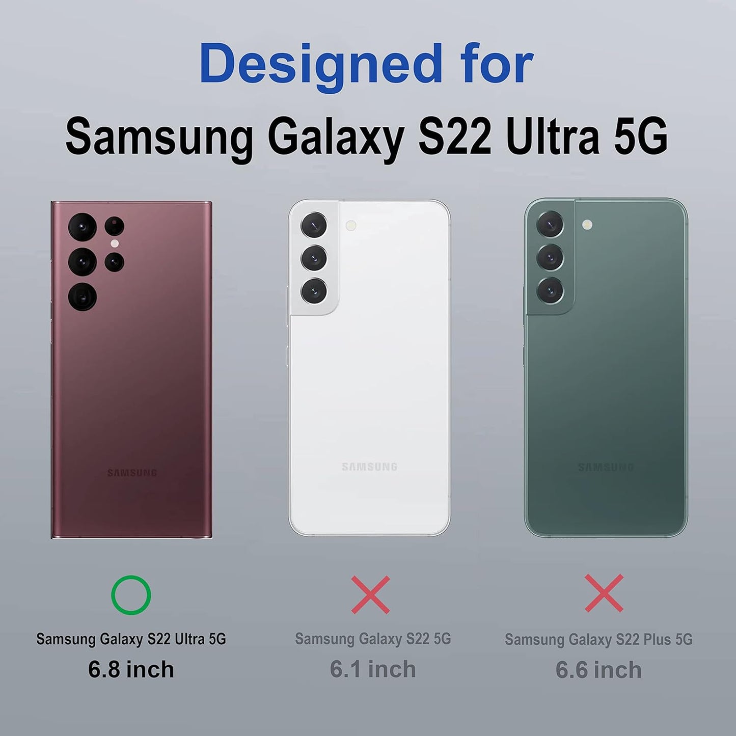 VAKIBO Megnatic Magsafe Black Coloured Soft with Hard back Back Cover Case With Camera Protection Ring Suitable for Samsung Galaxy S22 Ultra