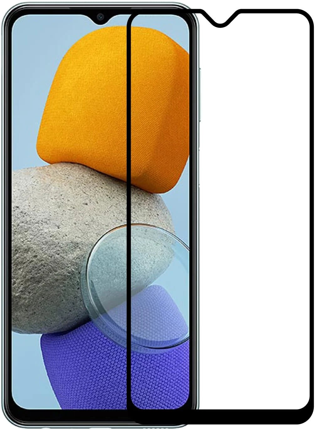 Super Premium Quality Tempered Glass Screen Guard Protector With Black Border Suitable For Samsung Galaxy M23 5G