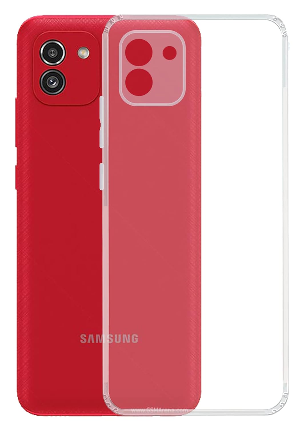 VAKIBO Premium Clear 1.5MM Thick Transparent Soft TPU Rubber Back Cover Case With Camera Protection Suitable for Samsung Galaxy A03