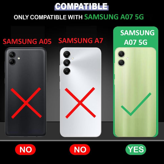 VAKIBO Best Selling Black and Transparent Coloured Made With Soft TPU and Acrylic Back Cover Case With 4 Corner and Camera Protection Suitable for Samsung Galaxy A07