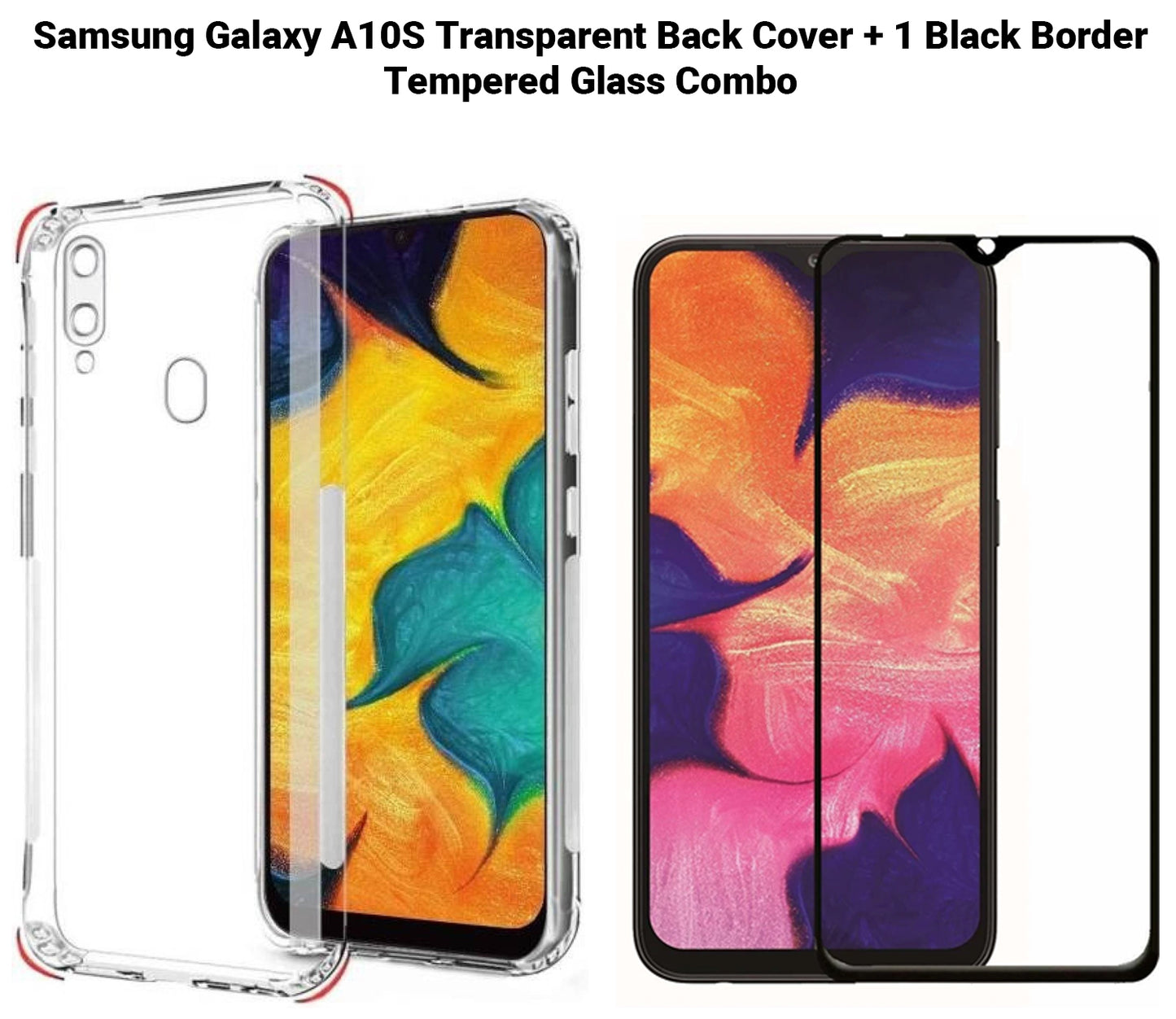 VAKIBO Super Premium Soft TPU Transparent Case With Dustplug,Side Grip,Corner Protection,lanyard Cuts,Camera Protection Suitable for Samsung A10s