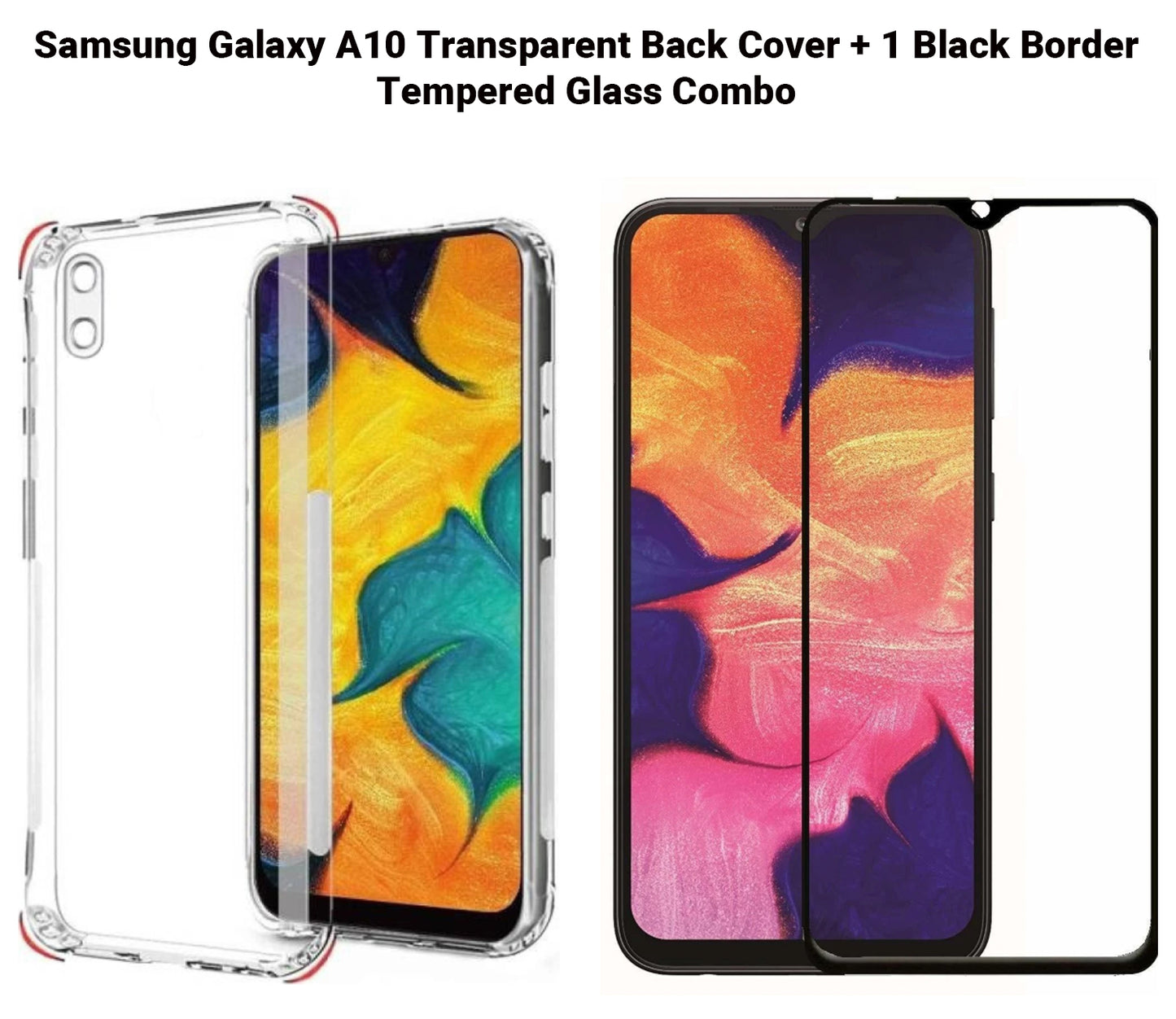 VAKIBO Super Premium Soft TPU Transparent Case With Dustplug,Side Grip,Corner Protection,lanyard Cuts,Camera Protection Suitable for Samsung A10