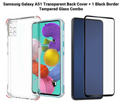 VAKIBO Super Premium Soft TPU Transparent Case With Dustplug,Side Grip,Corner Protection,lanyard Cuts,Camera Protection Suitable for Samsung A51