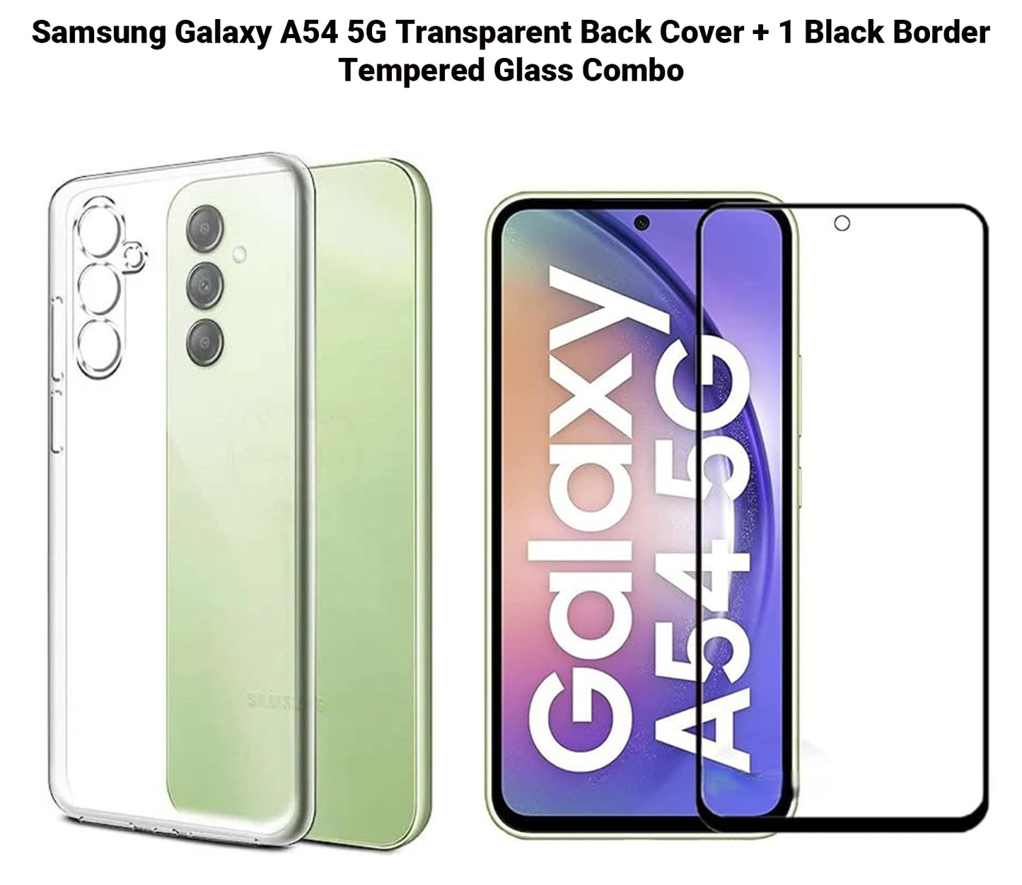 VAKIBO Super Premium Soft TPU Transparent Case With Dustplug,Side Grip,Corner Protection,lanyard Cuts,Camera Protection Suitable for Samsung A54 5G