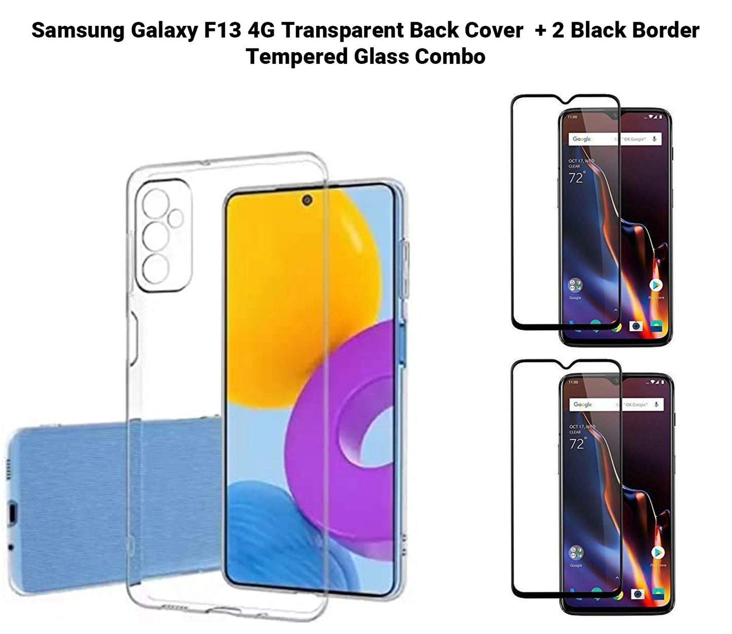 VAKIBO Super Premium Soft TPU Transparent Case With Dustplug,Side Grip,Corner Protection,lanyard Cuts,Camera Protection Suitable for Samsung F13 4G