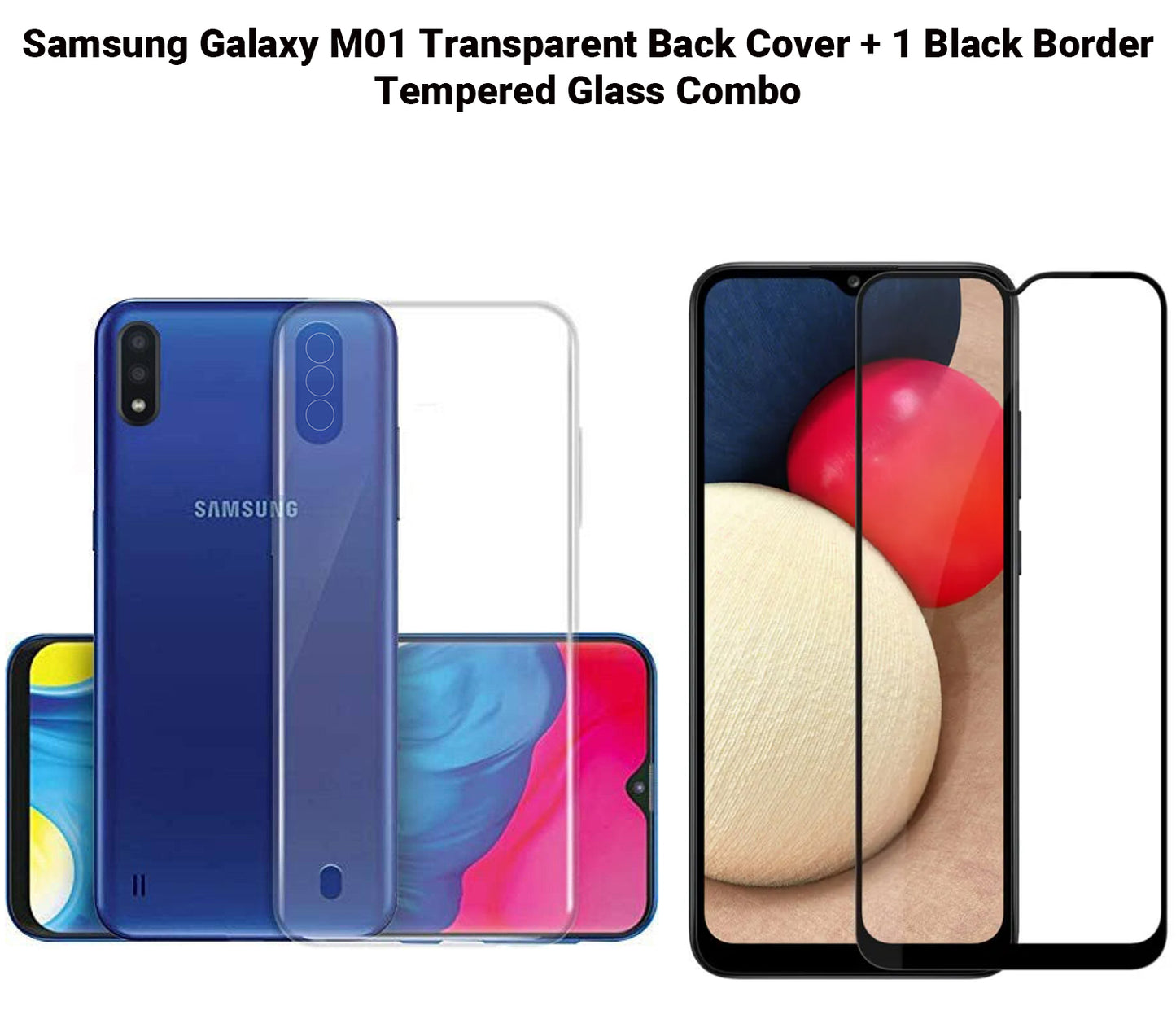 VAKIBO Super Premium Soft TPU Transparent Case With Dustplug,Side Grip,Corner Protection,lanyard Cuts,Camera Protection Suitable for Samsung M01