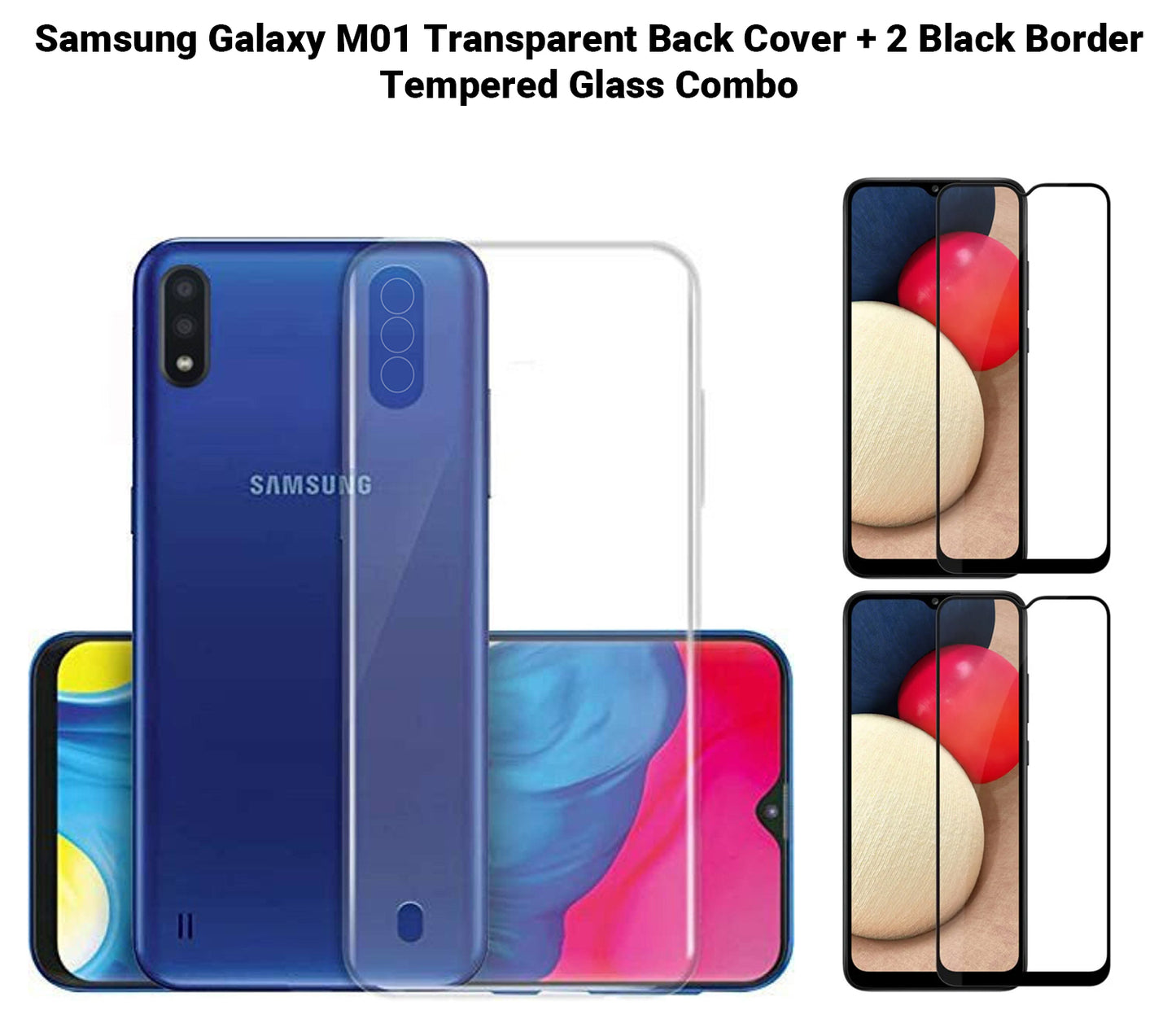 VAKIBO Super Premium Soft TPU Transparent Case With Dustplug,Side Grip,Corner Protection,lanyard Cuts,Camera Protection Suitable for Samsung M01