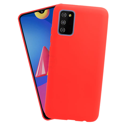 VAKIBO 1.2 MM Thick Light Red Coloured Soft TPU Rubber Back Cover Case With Camera Protection Ring Suitable for Samsung Galaxy M02s