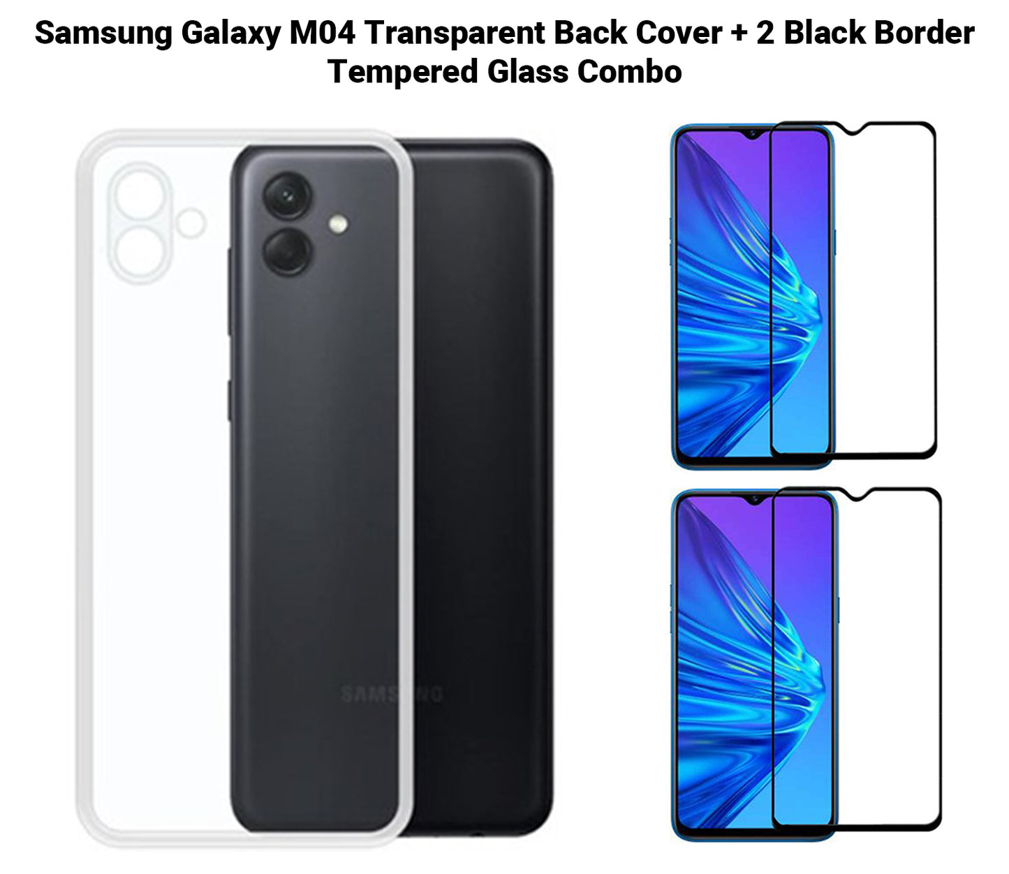 VAKIBO Super Premium Soft TPU Transparent Case With Dustplug,Side Grip,Corner Protection,lanyard Cuts,Camera Protection Suitable for Samsung M04