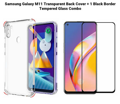 VAKIBO Super Premium Soft TPU Transparent Case With Dustplug,Side Grip,Corner Protection,lanyard Cuts,Camera Protection Suitable for Samsung M11