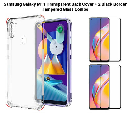 VAKIBO Super Premium Soft TPU Transparent Case With Dustplug,Side Grip,Corner Protection,lanyard Cuts,Camera Protection Suitable for Samsung M11