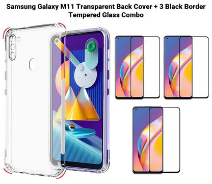 VAKIBO Super Premium Soft TPU Transparent Case With Dustplug,Side Grip,Corner Protection,lanyard Cuts,Camera Protection Suitable for Samsung M11