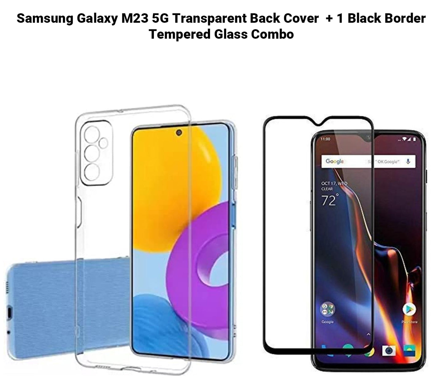 VAKIBO Super Premium Soft TPU Transparent Case With Dustplug,Side Grip,Corner Protection,lanyard Cuts,Camera Protection Suitable for Samsung M23 5G