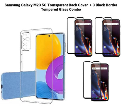 VAKIBO Super Premium Soft TPU Transparent Case With Dustplug,Side Grip,Corner Protection,lanyard Cuts,Camera Protection Suitable for Samsung M23 5G