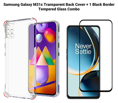 VAKIBO Super Premium Soft TPU Transparent Case With Dustplug,Side Grip,Corner Protection,lanyard Cuts,Camera Protection Suitable for Samsung M31s