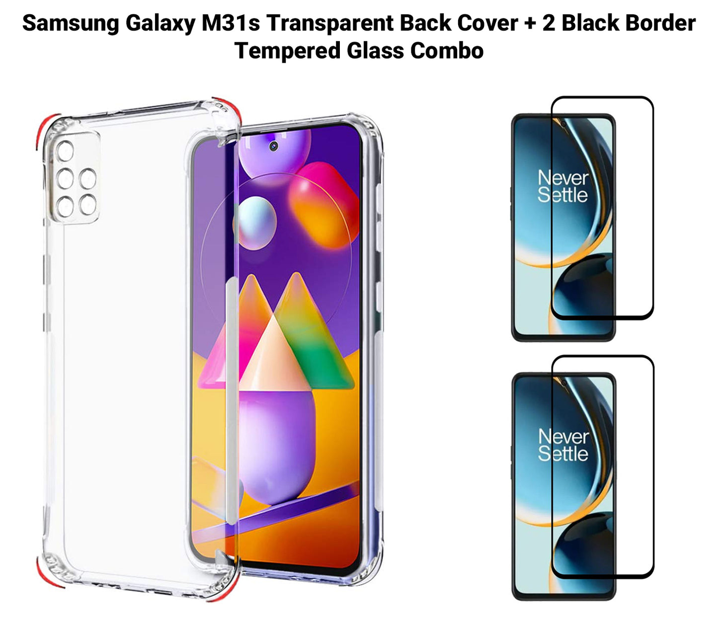 VAKIBO Super Premium Soft TPU Transparent Case With Dustplug,Side Grip,Corner Protection,lanyard Cuts,Camera Protection Suitable for Samsung M31s