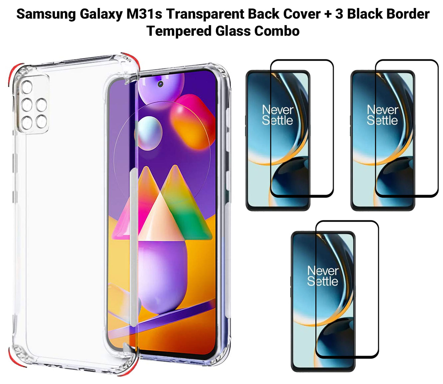 VAKIBO Super Premium Soft TPU Transparent Case With Dustplug,Side Grip,Corner Protection,lanyard Cuts,Camera Protection Suitable for Samsung M31s