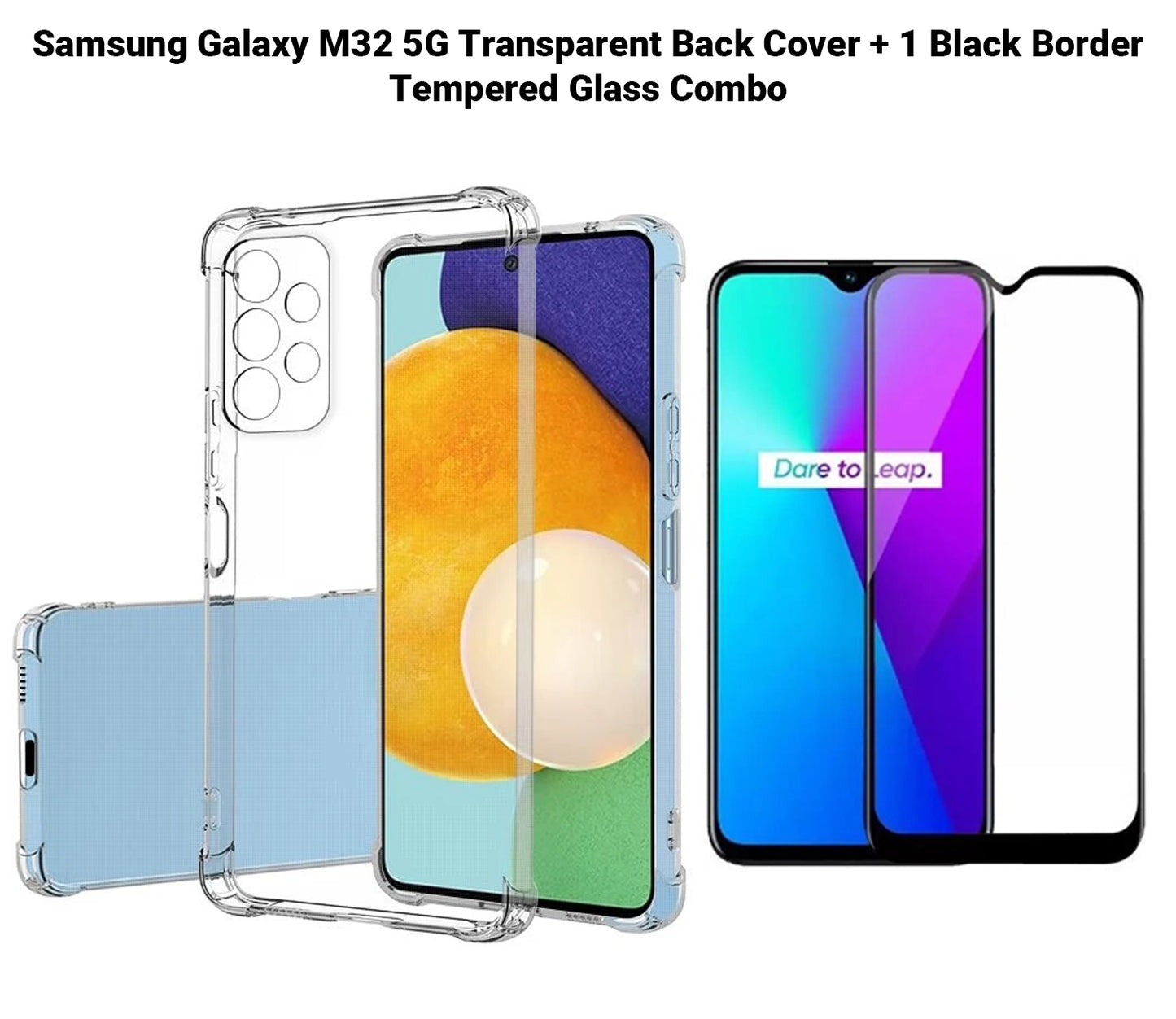 VAKIBO Super Premium Soft TPU Transparent Case With Dustplug,Side Grip,Corner Protection,lanyard Cuts,Camera Protection Suitable for Samsung M32 5G