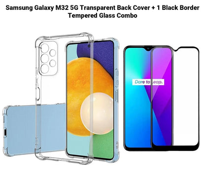 VAKIBO Super Premium Soft TPU Transparent Case With Dustplug,Side Grip,Corner Protection,lanyard Cuts,Camera Protection Suitable for Samsung M32 5G