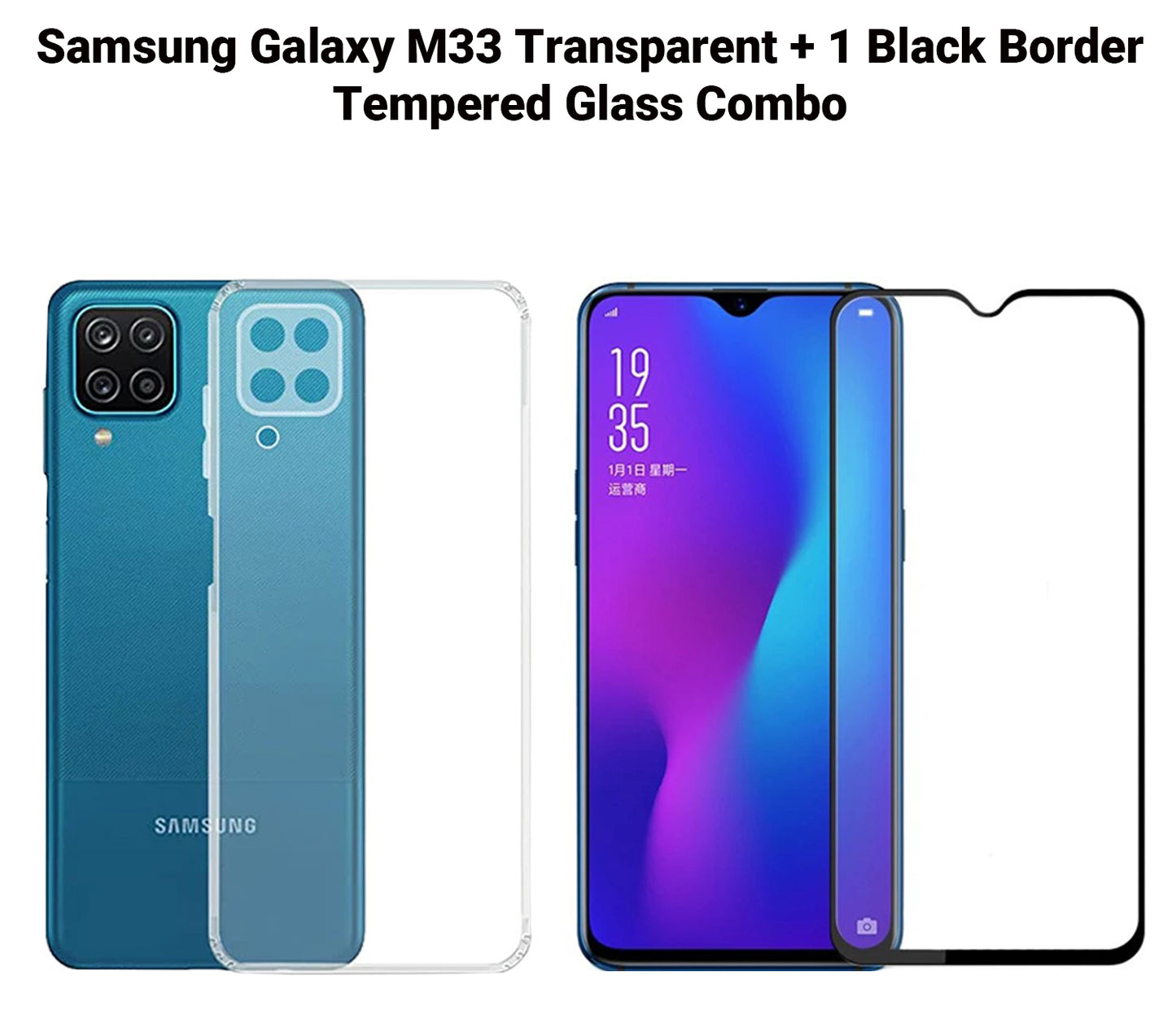 VAKIBO Super Premium Soft TPU Transparent Case With Dustplug,Side Grip,Corner Protection,lanyard Cuts,Camera Protection Suitable for Samsung M33