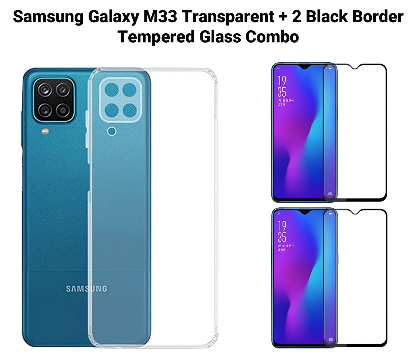 VAKIBO Super Premium Soft TPU Transparent Case With Dustplug,Side Grip,Corner Protection,lanyard Cuts,Camera Protection Suitable for Samsung M33