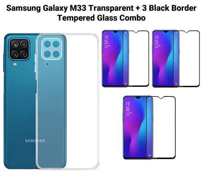 VAKIBO Super Premium Soft TPU Transparent Case With Dustplug,Side Grip,Corner Protection,lanyard Cuts,Camera Protection Suitable for Samsung M33