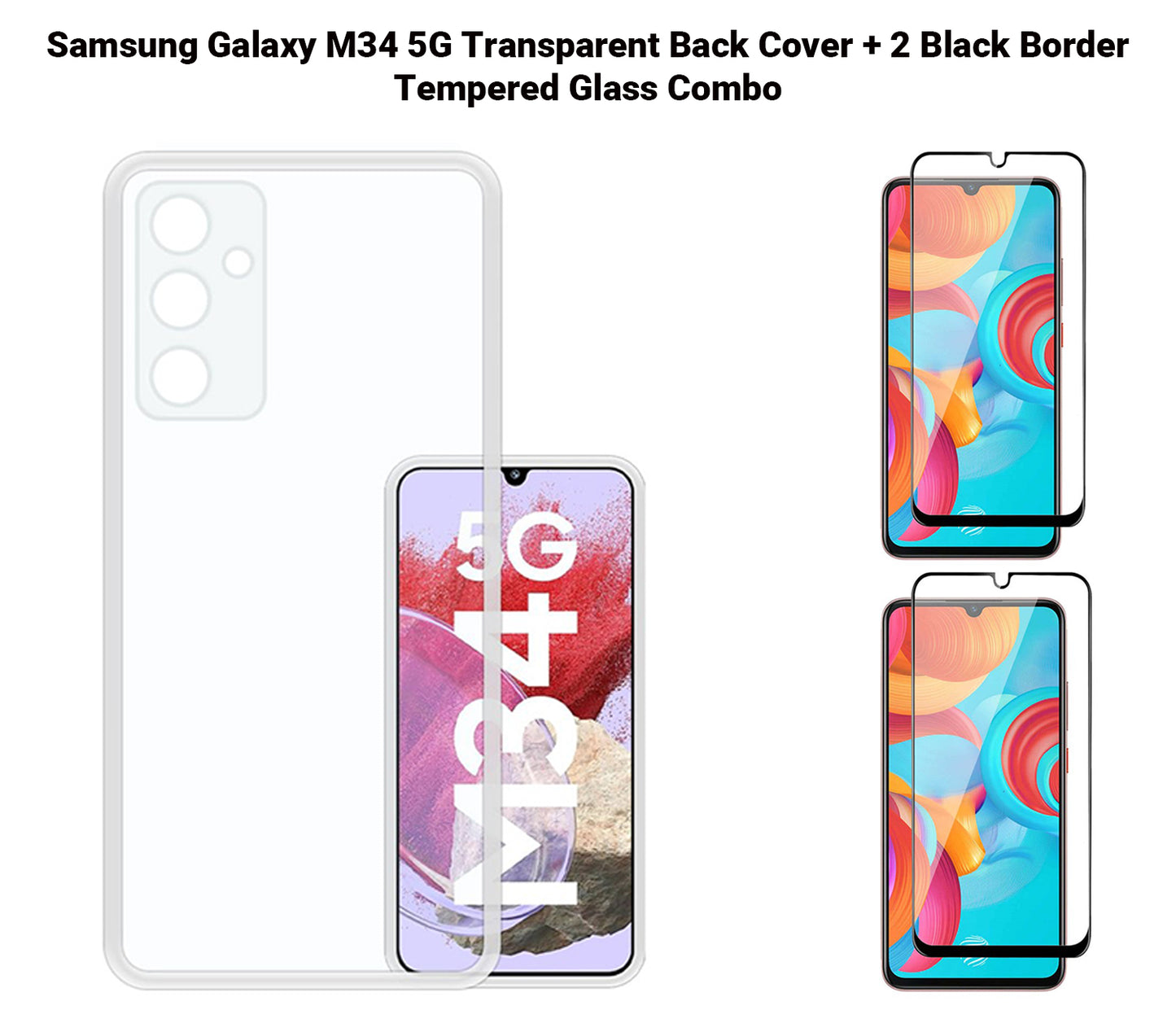 VAKIBO Premium Clear 1.5MM Thick Transparent Soft TPU Rubber Back Cover Case With Camera Protection Suitable for Samsung M34 5G