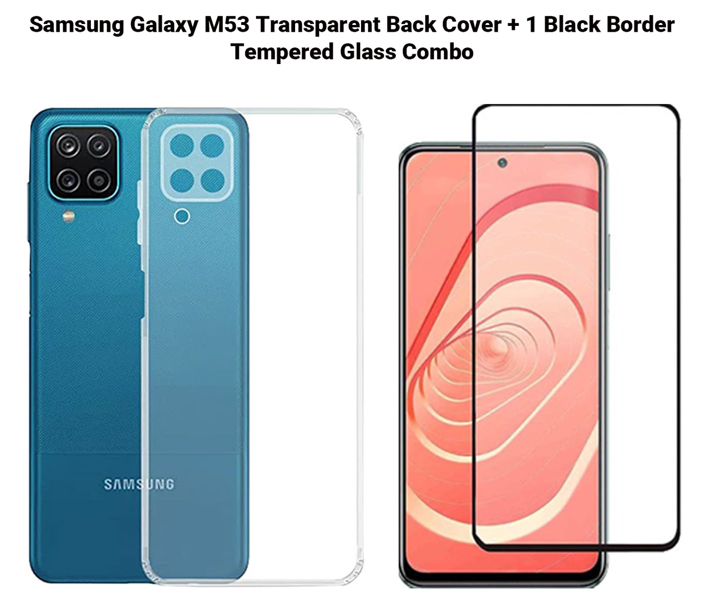 VAKIBO Super Premium Soft TPU Transparent Case With Dustplug,Side Grip,Corner Protection,lanyard Cuts,Camera Protection Suitable for Samsung M53