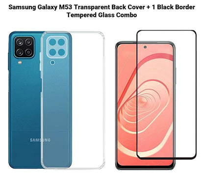 VAKIBO Super Premium Soft TPU Transparent Case With Dustplug,Side Grip,Corner Protection,lanyard Cuts,Camera Protection Suitable for Samsung M53