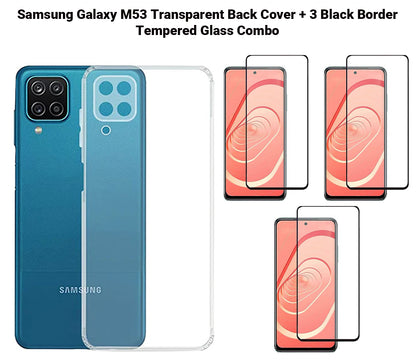 VAKIBO Super Premium Soft TPU Transparent Case With Dustplug,Side Grip,Corner Protection,lanyard Cuts,Camera Protection Suitable for Samsung M53