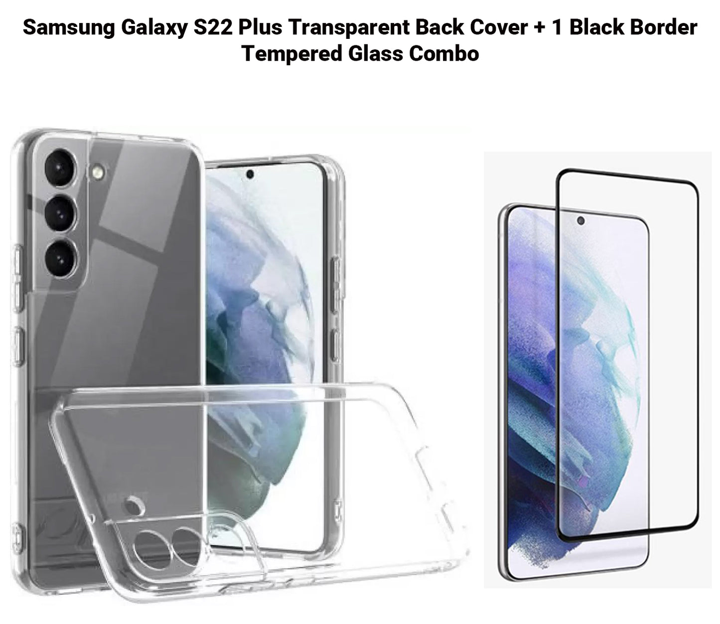 VAKIBO Super Premium Soft TPU Transparent Case With Dustplug,Side Grip,Corner Protection,lanyard Cuts,Camera Protection Suitable for Samsung S22 Plus