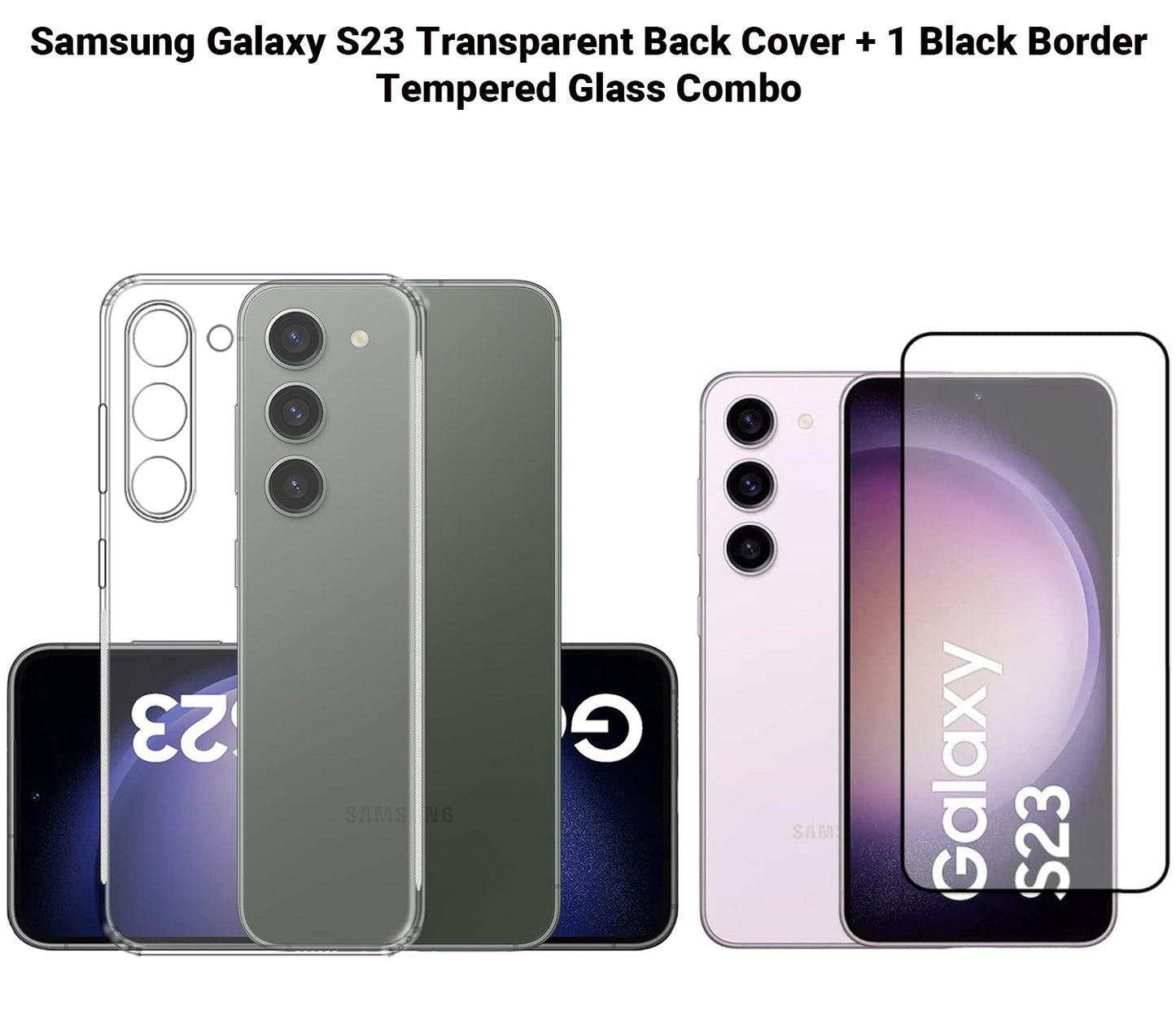 VAKIBO Super Premium Soft TPU Transparent Case With Dustplug,Side Grip,Corner Protection,lanyard Cuts,Camera Protection Suitable for Samsung S23