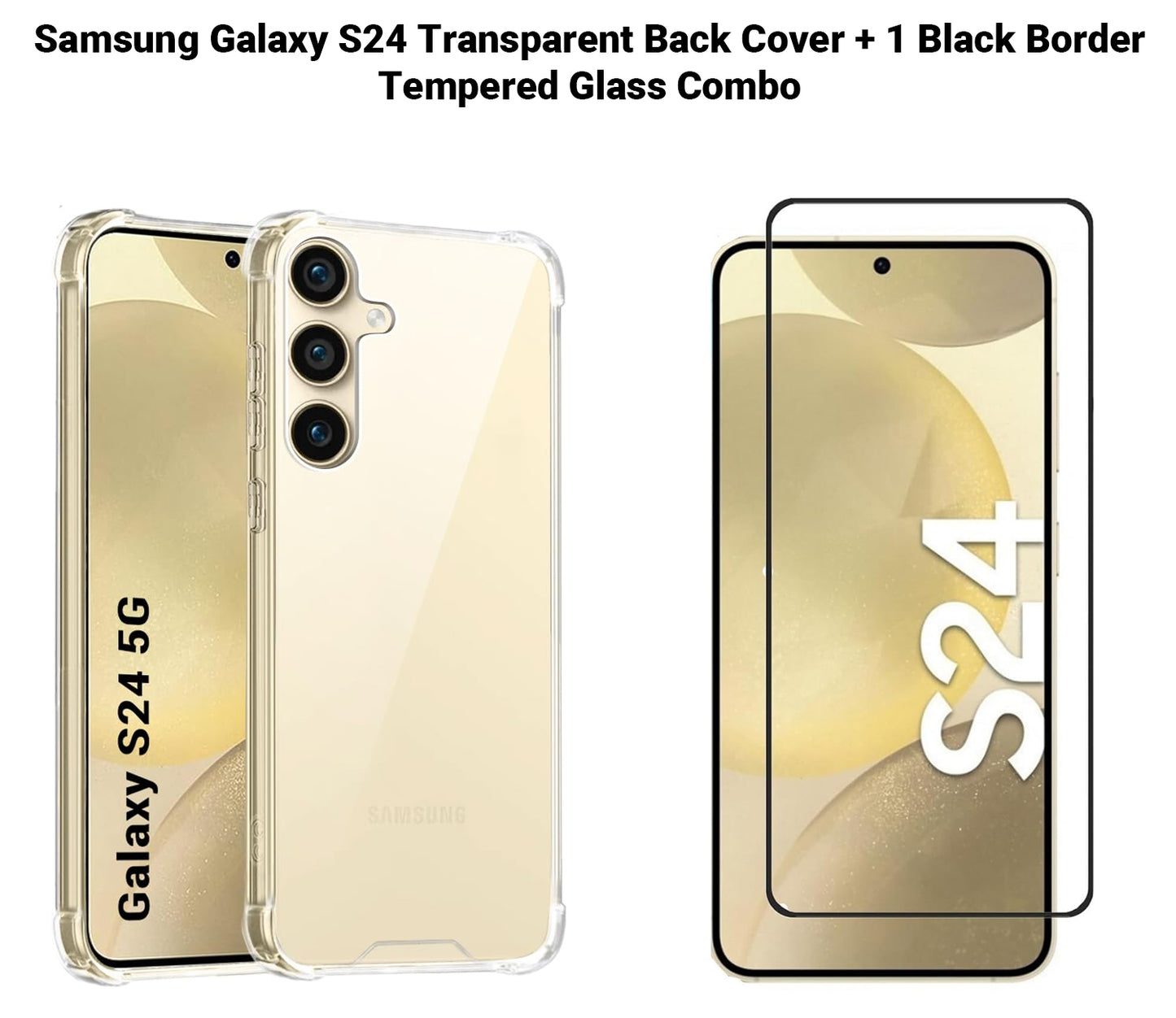 VAKIBO Premium Clear 1.5MM Thick Transparent Soft TPU Rubber Back Cover Case With Camera Protection Suitable for Samsung S24