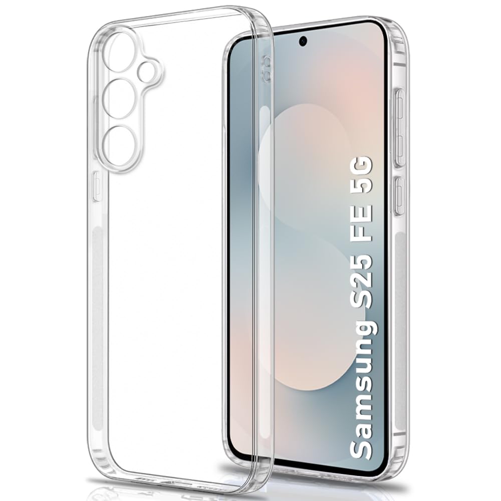 VAKIBO Premium Clear 1.5MM Thick Transparent Soft TPU Rubber Back Cover Case With Camera Protection Suitable for Samsung Galaxy S25 FE