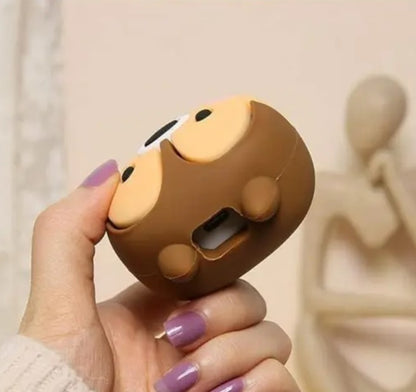 Cute 3D Cartoon Design Silicone Charger Cover Case for 18W-20W iPhone Only|360 Degree Protection and Cable Spiral (Brown Squirrel)