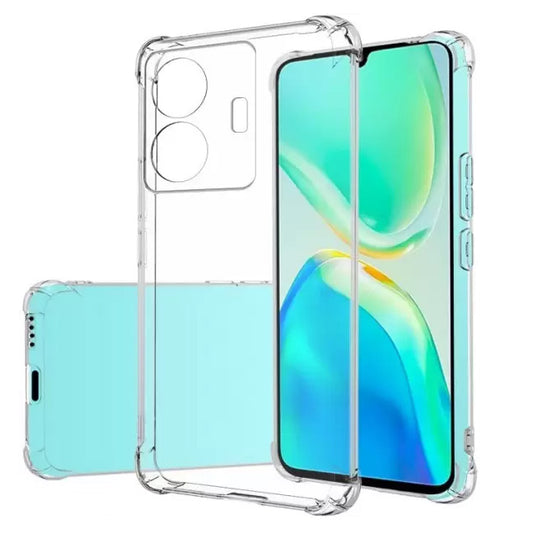 VAKIBO Super Premium Soft TPU Transparent Case With Dustplug,Side Grip,Corner Protection,lanyard Cuts,Camera Protection Suitable for Vivo T1 Pro
