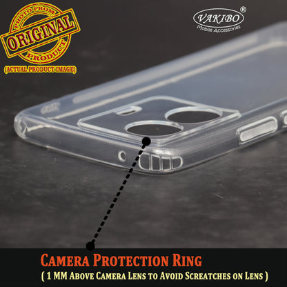 VAKIBO Super Premium Soft TPU Transparent Case With Dustplug,Side Grip,Corner Protection,lanyard Cuts,Camera Protection Suitable for Vivo T1 Pro